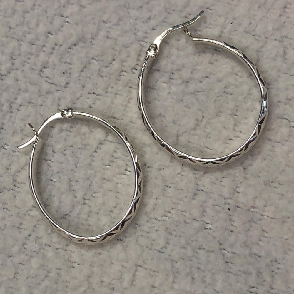 ALWAND VAHAN EUC Textured Sterling Silver Hoop Earrings - Picture 6 of 12